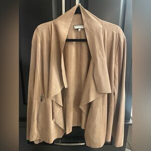 Bagatelle Waterfall Drape Faux Suede Jacket